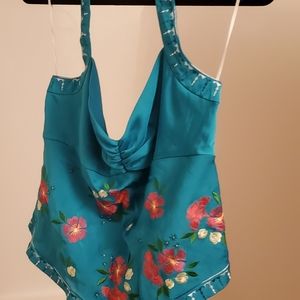 Bandolino green embroidered halter size 12